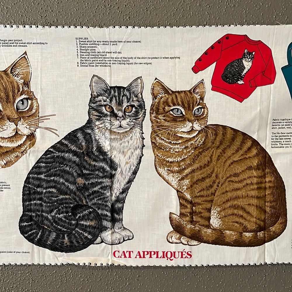 Vintage Tabby Cats Appliqués
